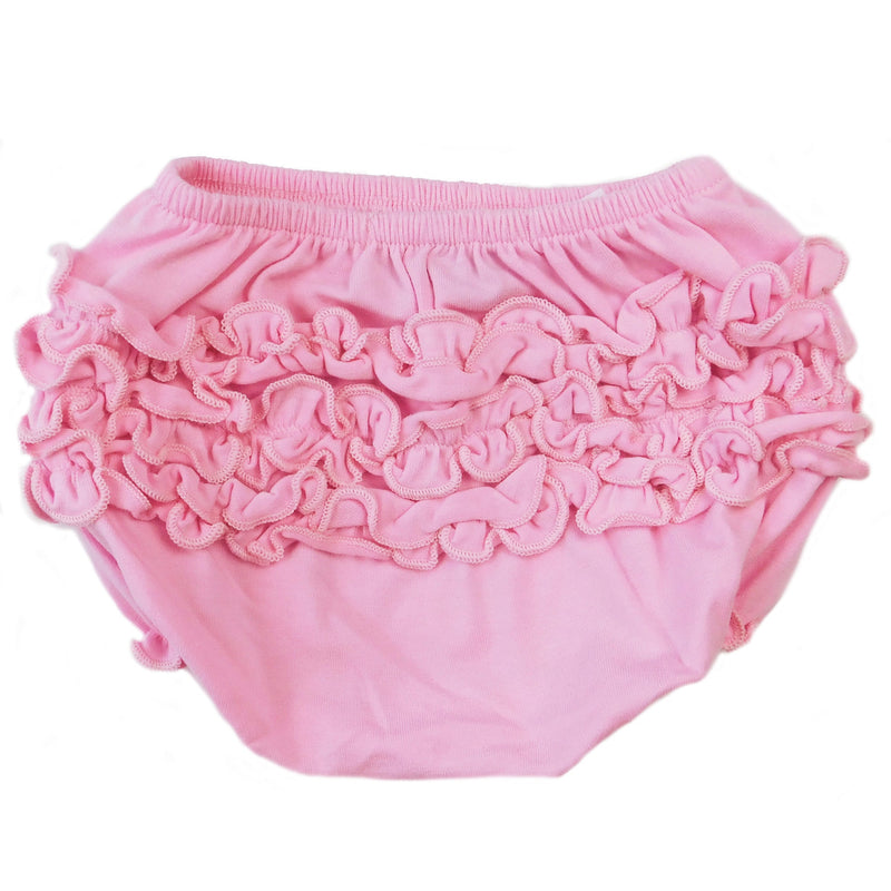 AnnLoren Baby & Toddler Girls Light Pink Knit Ruffled Butt Bloomer Diaper Cover-0