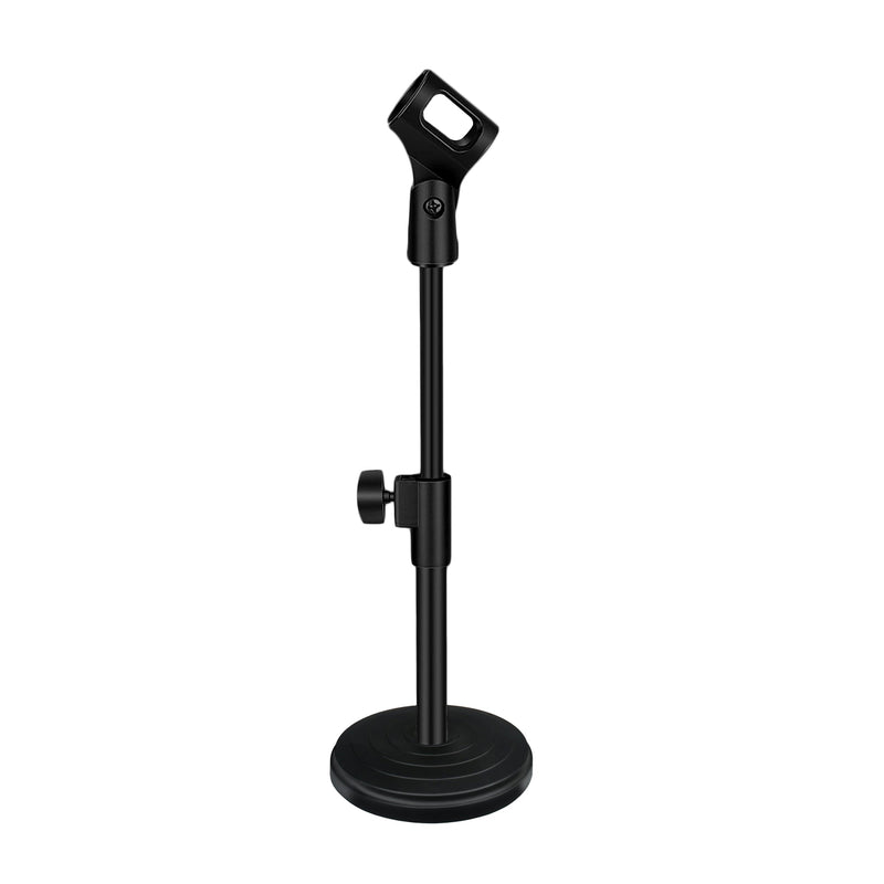 5 Core Desktop Mic Stand Height Adjustable Round Base Short Microphone Stand w Universal Mic Clip Premium Table Top Low Profile Small Mic Holder for Recording Streaming Podcast -MS RBS BOOM-0