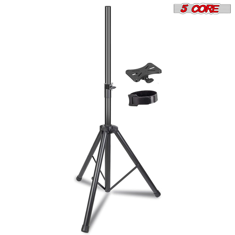 5 Core Speakers Stands 1 Piece Black Heavy Duty Height Adjustable Tripod PA Monitor Holder for Large Speakers DJ Stand Para Bocinas -SS HD 1PK BLK WOB-1