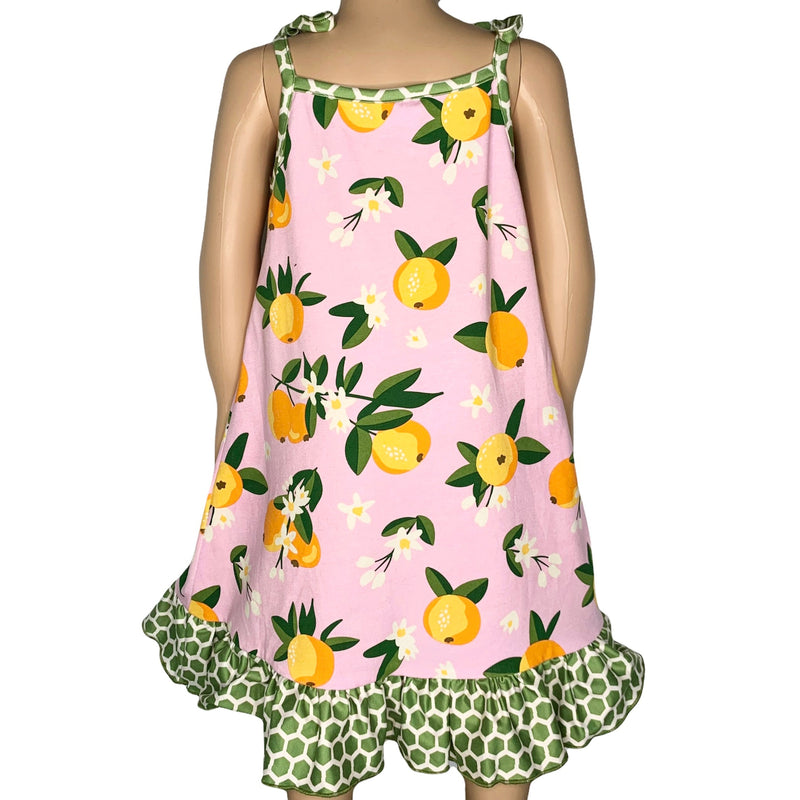 AnnLoren Big Little Girls Pretty as a Peach Pink Spaghetti Strap Dress-1