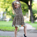 AnnLoren Little & Big Girls Long Sleeve Leopard Rose Fall Floral Dress Boutique-3